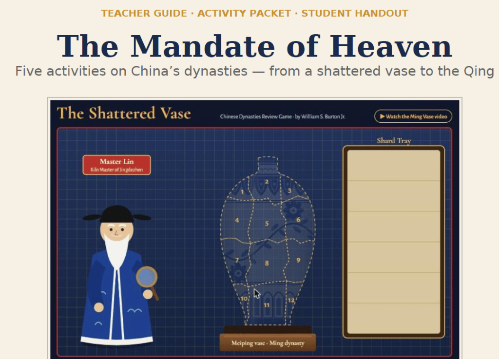 Who Broke the Ming Vase? A Five-Part Unit on the Mandate of&nbsp;Heaven