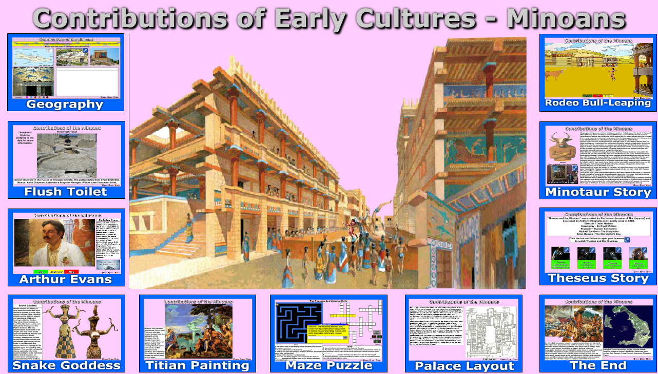 Contributions of Early Cultures - Minoans activity menu